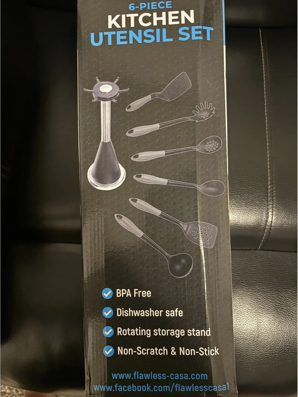 Flawless Casa 6 Peice Kitchen Utensil Set With Stainless Holder New